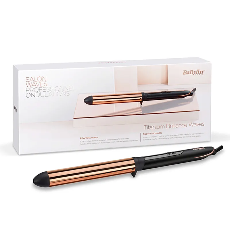 Ondulator de păr BaByliss Titanium Brilliance C455E, Negru | Auriu