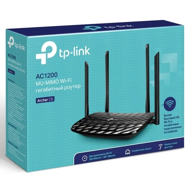 Router fără fir TP-LINK Archer C6, Negru