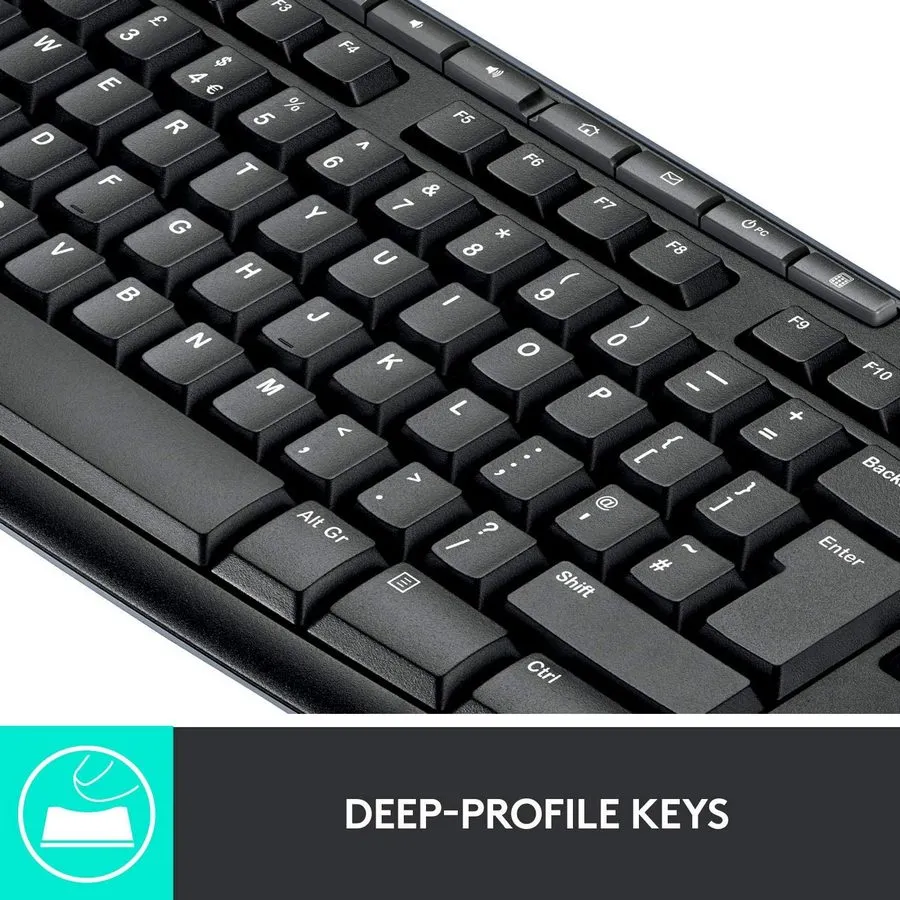 Set Tastatură + Mouse Logitech MK270, Fără fir, Negru