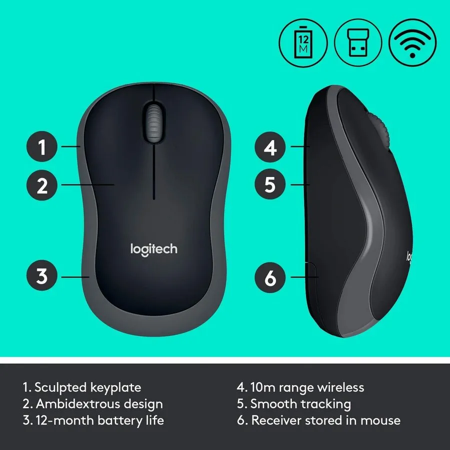 Set Tastatură + Mouse Logitech MK270, Fără fir, Negru