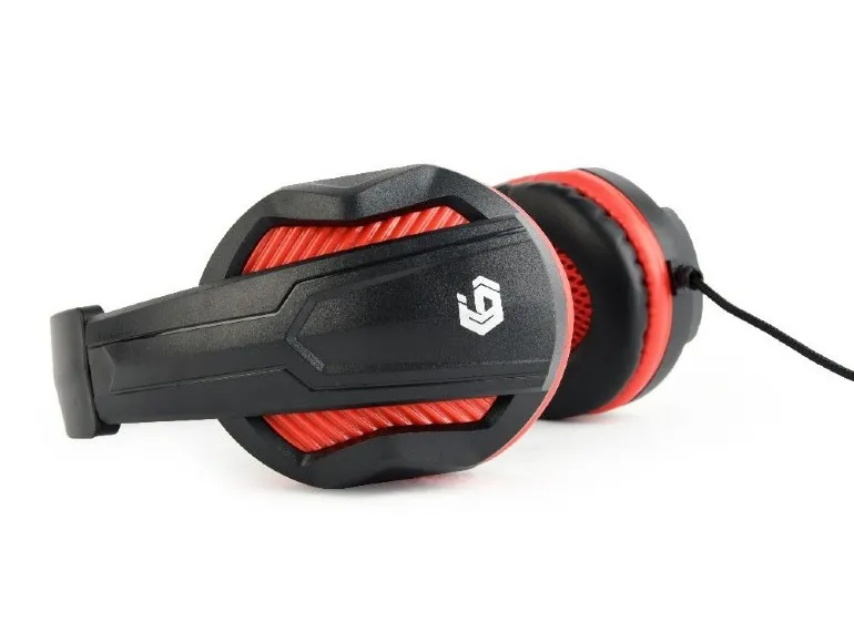 Căști gaming Gembird GHS-03, Cu fir, Negru/Roșu