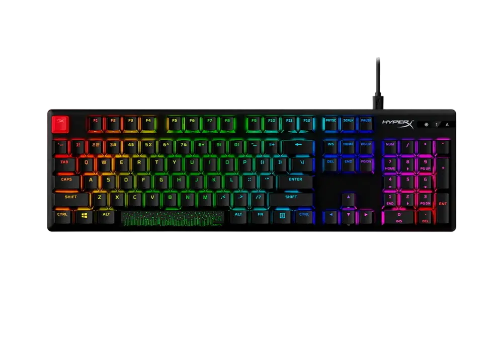 Gaming Keyboard HyperX Alloy Origins PBT, Mechanical, Aqua SW, PBT Keycaps, RGB, Aluminum Body, USB