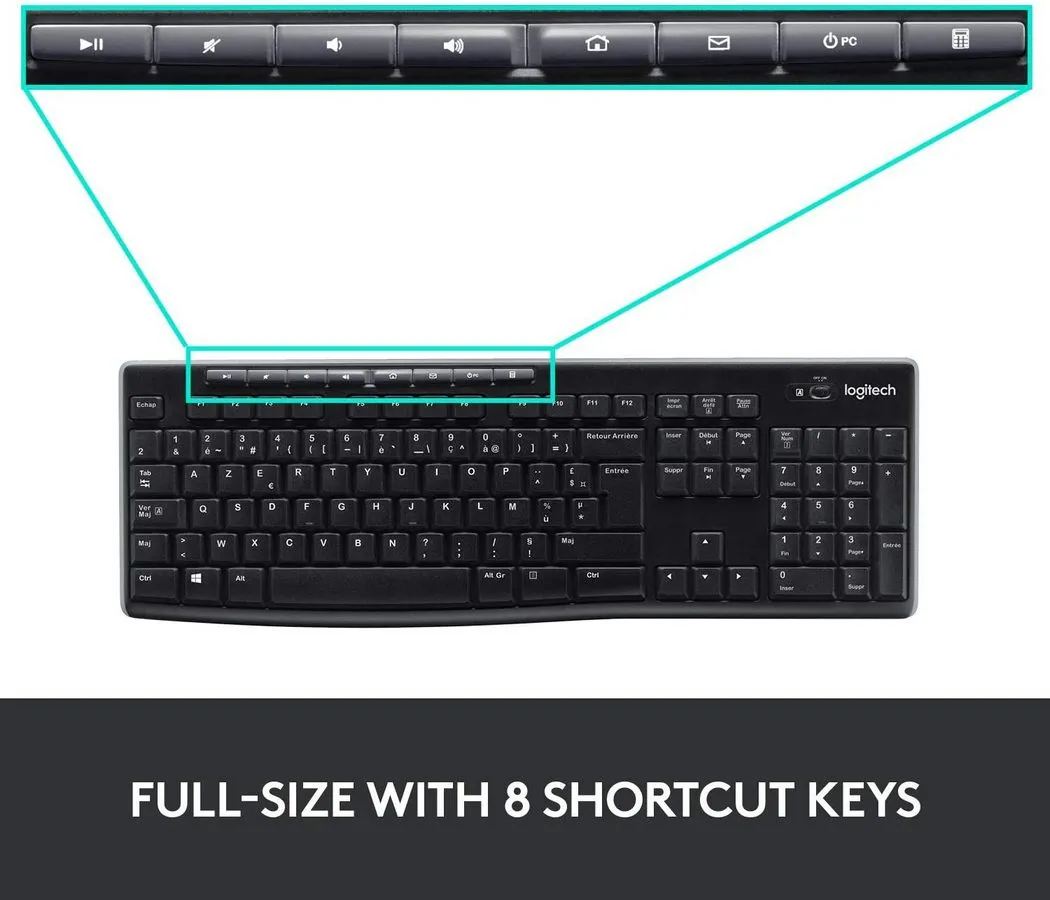 Set Tastatură + Mouse Logitech MK270, Fără fir, Negru